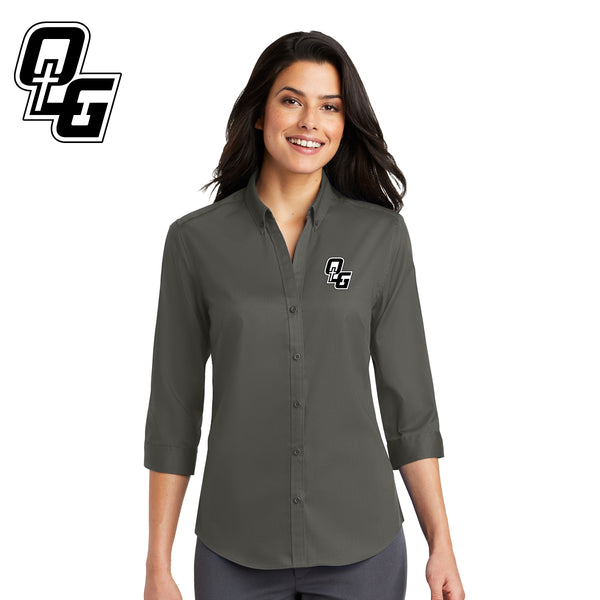 OLG Noblesville - L665 Port Authority® Women's 3/4-Sleeve SuperPro™ Twill Shirt